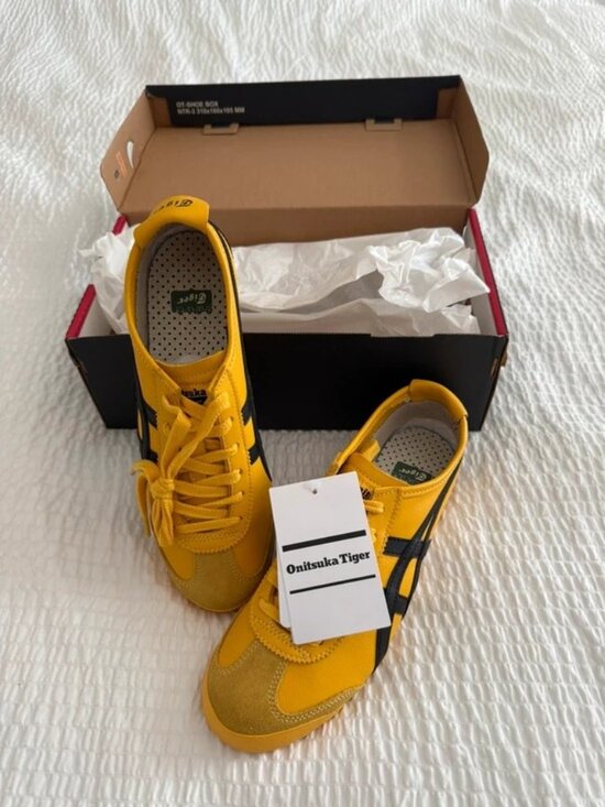 Men’s Onitsuka Tiger Mexico 66 Yellow Black Retro Sneakers Athletic Shoes